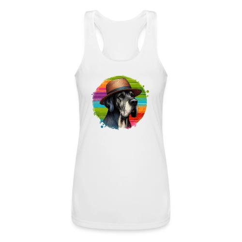 Great Dane Wearing a Hat Art - Women’s Performance Racerback Tank Top