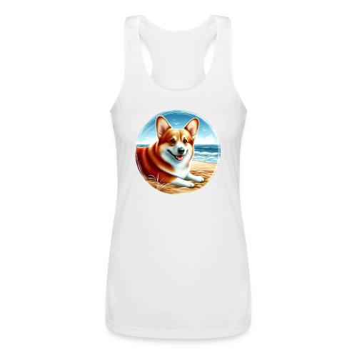Welsh Corgi Puppy Drawing - Women’s Performance Racerback Tank Top