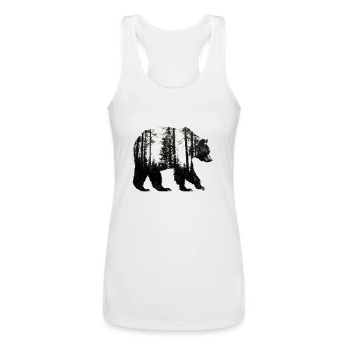 Evergreen Bear Silhouette - Women’s Performance Racerback Tank Top