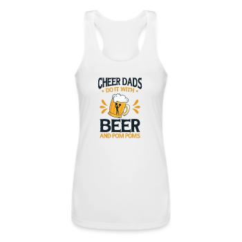 Cheerleader Proud Cheer Dad Cheerleading Beer - Women’s Performance Racerback Tank Top - white - Front - AI Model Female 180 light (180cm)