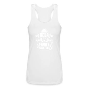 Hola Family Vacation Holidays Travel Relatives - Women’s Performance Racerback Tank Top - white - Front - AI Model Female 180 light (180cm)