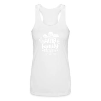 Hola Family Vacation Relatives Travel Holidays - Women’s Performance Racerback Tank Top - white - Front - AI Model Female 180 light (180cm)