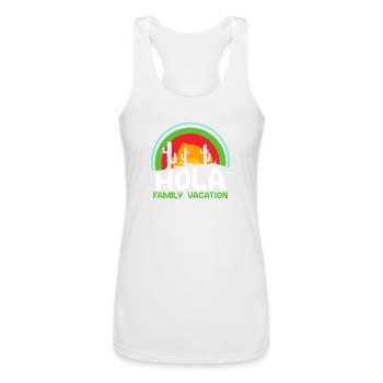 Hola Family Vacation Holidays Relatives Travel - Women’s Performance Racerback Tank Top - white - Front - AI Model Female 180 light (180cm)