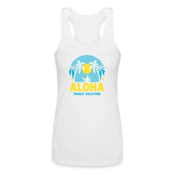 Aloha Family Vacation Holidays Travel Relatives - Women’s Performance Racerback Tank Top - white - Front - AI Model Female 180 light (180cm)