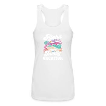Aloha Family Vacation Travel Holidays Relatives - Women’s Performance Racerback Tank Top - white - Front - AI Model Female 180 light (180cm)