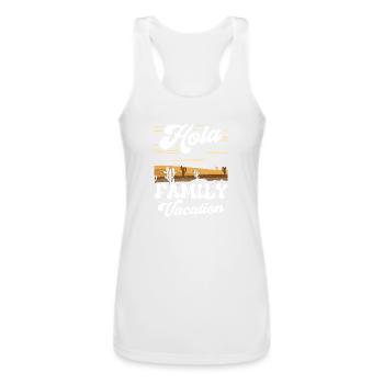 Hola Family Vacation Travel Relatives Holidays - Women’s Performance Racerback Tank Top - white - Front - AI Model Female 180 light (180cm)