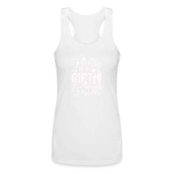 Family Is A Gift That Lasts Forever Relatives - Women’s Performance Racerback Tank Top - white - Front - AI Model Female 180 light (180cm)