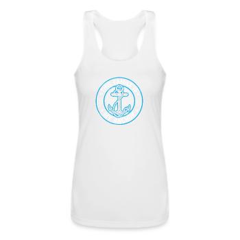 This Family Is My Anchor Relatives Reunion Sayings - Women’s Performance Racerback Tank Top - white - Front - AI Model Female 180 light (180cm)