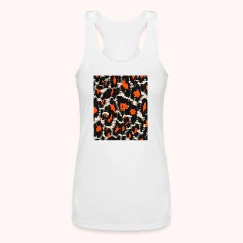 orange and black shaded leopard pattern - Women’s Performance Racerback Tank Top