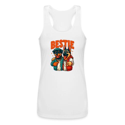 Hip Hop Dog Besties Shirt for Friends & Pet Lovers - Women’s Performance Racerback Tank Top
