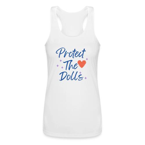 Protect The Dolls | Heart & Stars Typography - Women’s Performance Racerback Tank Top