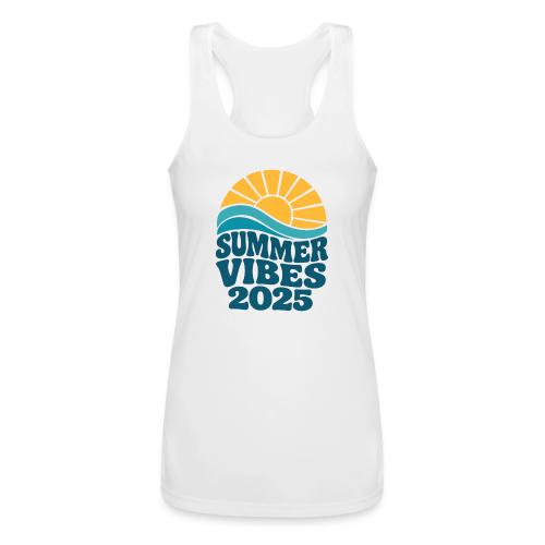 Summer Vibes 2025 Retro Sunset T-Shirt | Fun Beach - Women’s Performance Racerback Tank Top