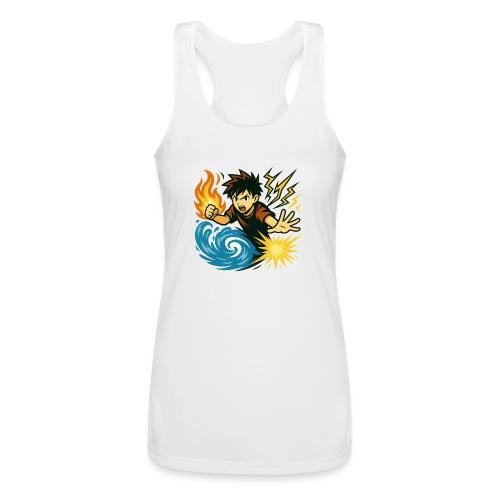 Anime Elemental Warriors | Fire, Water, Lightning - Women’s Performance Racerback Tank Top