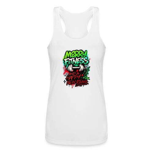 Merry Fitness Christmas Gym Humor - Women’s Performance Racerback Tank Top