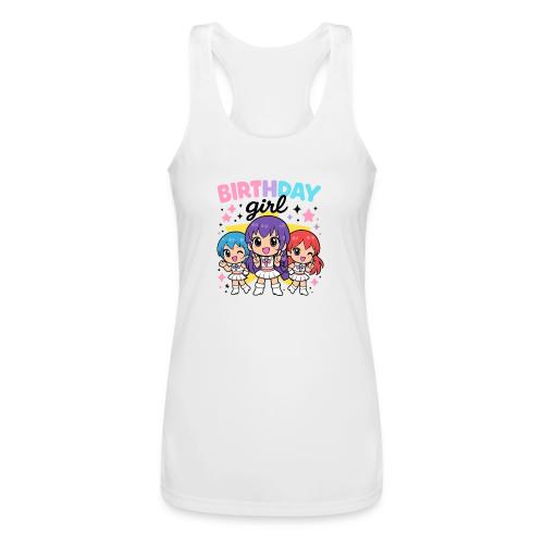 Cute Chibi Birthday Idol Girls - Women’s Performance Racerback Tank Top