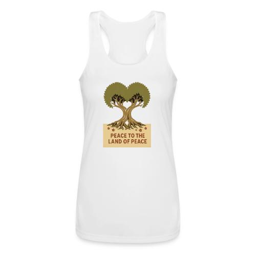 Peace To The Land Of Peace Tree Heart - Women’s Performance Racerback Tank Top