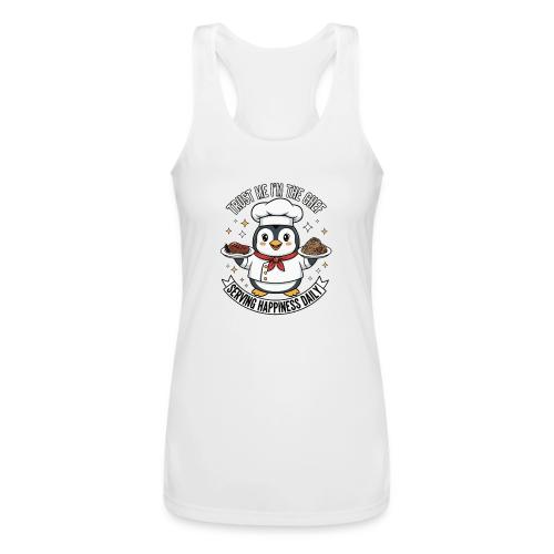 cute Penguin Chef-Funny Cartoon Daily Happiness - Women’s Performance Racerback Tank Top