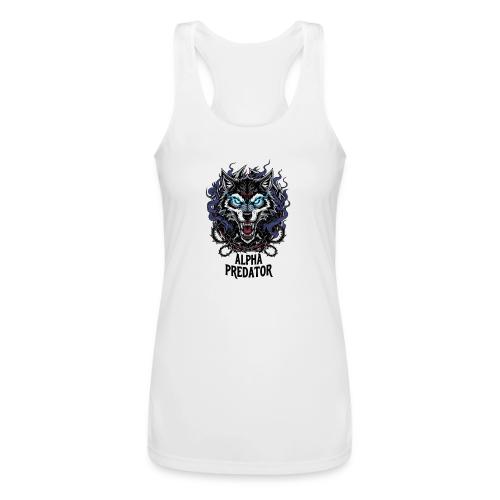 Alpha Predator Wolf Fierce Neon Eyes - Women’s Performance Racerback Tank Top