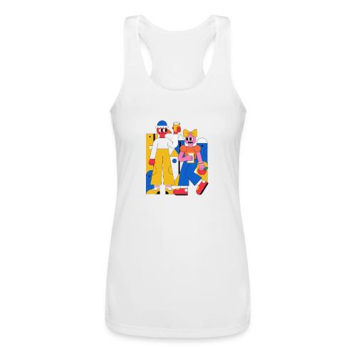 Bold Geometric Duo Pop Art - Women’s Performance Racerback Tank Top