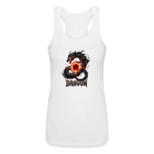 Dravon Fire Dragon Dark Fantasy Graphic T-Shirt - Women’s Performance Racerback Tank Top