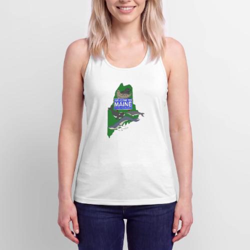 Color Welcome (Front) MMoME.org (Back) - Women’s Performance Racerback Tank Top