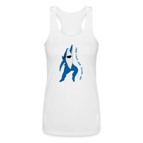 Dancing Shark - Keep Calm - Women’s Performance Racerback Tank Top