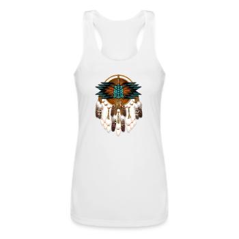 Turquoise Turtle Mandala - Women’s Performance Racerback Tank Top - white - Front - AI Model Female 180 light (180cm)