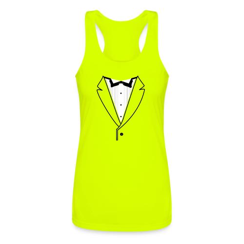 Tuxedo Plain w. Black Lines - Women’s Performance Racerback Tank Top