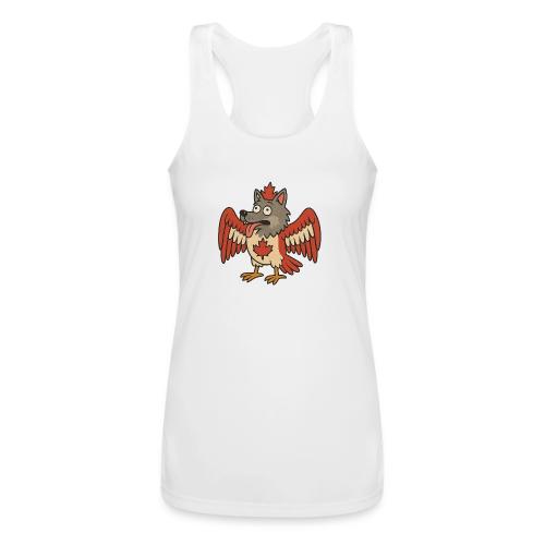Maple-Mad Wolfbird – Quirky Canadian Creature - Women’s Performance Racerback Tank Top