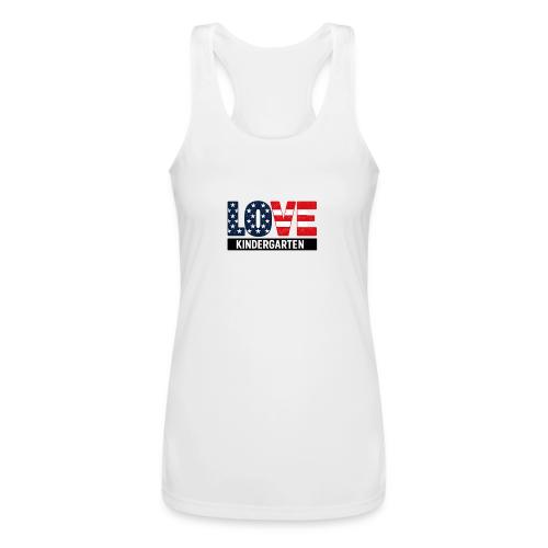 Love Kindergarten Patriotic Graduation - Women’s Performance Racerback Tank Top