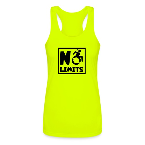 No limits for this female wheelchair user - Women’s Performance Racerback Tank Top