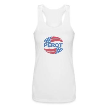 Ross Perot 1992 President - Women’s Performance Racerback Tank Top - white - Front - AI Model Female 180 light (180cm)