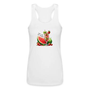 Too hot to Handle - Women’s Performance Racerback Tank Top - white - Front - AI Model Female 180 light (180cm)