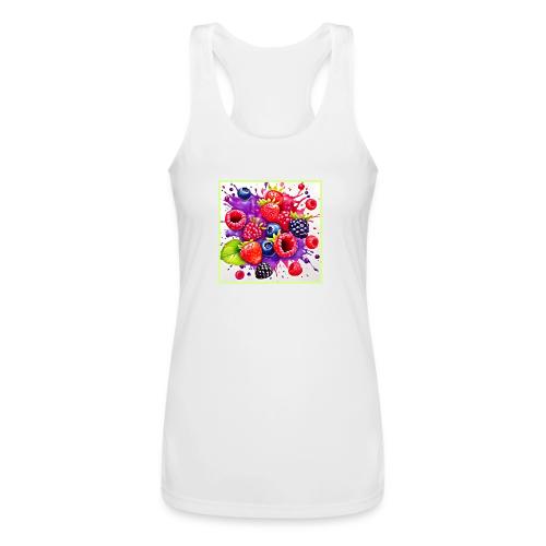 Berry Splash Mix Art - Women’s Performance Racerback Tank Top