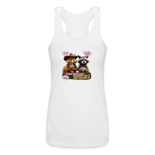 Freedom Squirrel and Raccoon - Women’s Performance Racerback Tank Top