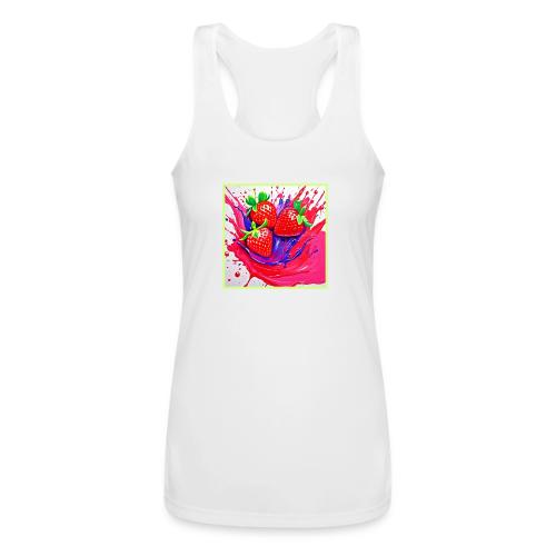Vibrant Strawberry Splash - Women’s Performance Racerback Tank Top