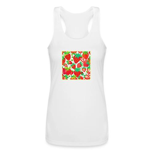 Strawberry Swirl Pattern - Women’s Performance Racerback Tank Top