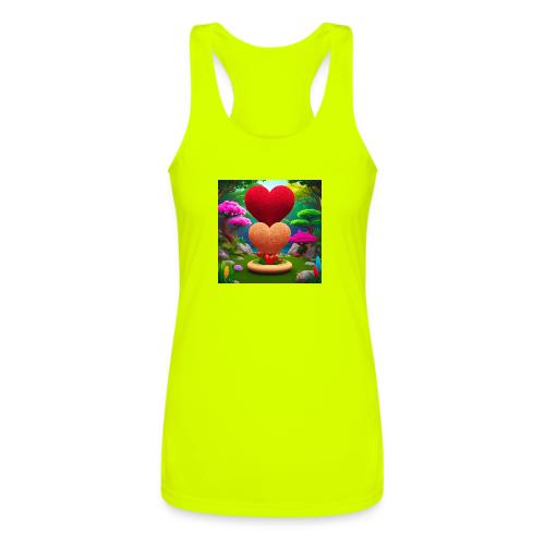Double Heart, fantasy, nature and fantasy - Women’s Performance Racerback Tank Top