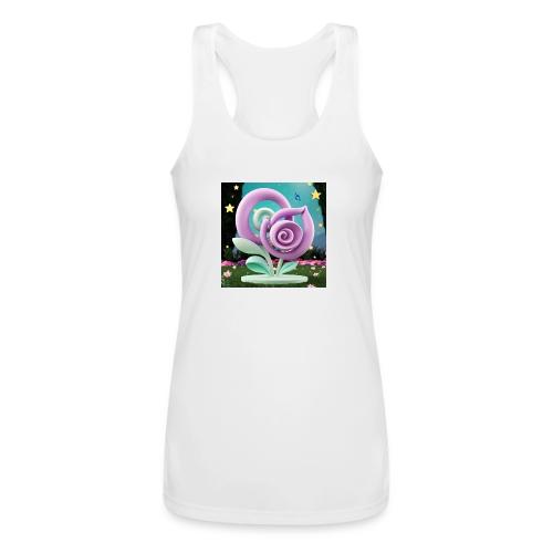Lila Bloom | Double Floral Eco-Inspired Art - Women’s Performance Racerback Tank Top