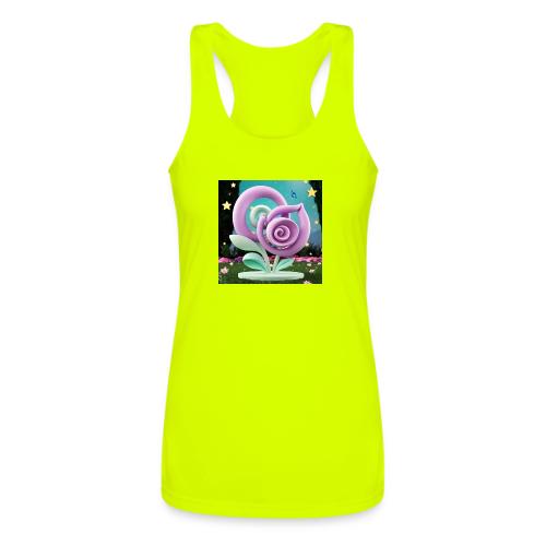 Lila Bloom | Double Floral Eco-Inspired Art - Women’s Performance Racerback Tank Top