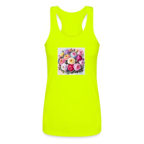 beautiful flowers floral design, wellness, nature - Women’s Performance Racerback Tank Top