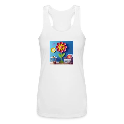 Flower design and harmony of environmental well-be - Women’s Performance Racerback Tank Top