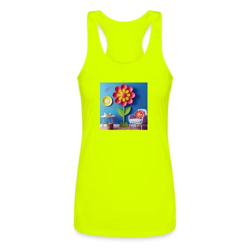 Flower design and harmony of environmental well-be - Women’s Performance Racerback Tank Top