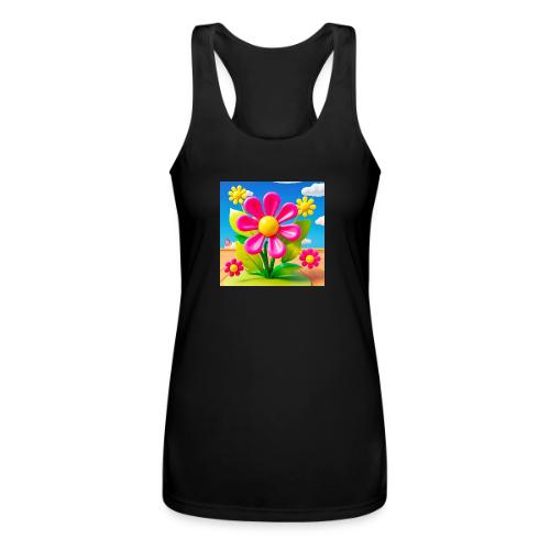 Pink Floral Peace | Sky & Nature Design - Women’s Performance Racerback Tank Top