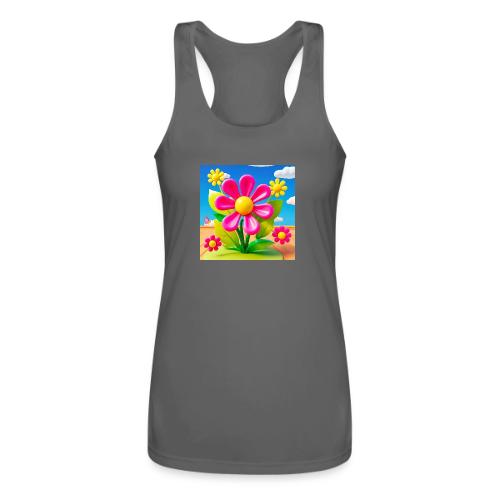 Pink Floral Peace | Sky & Nature Design - Women’s Performance Racerback Tank Top