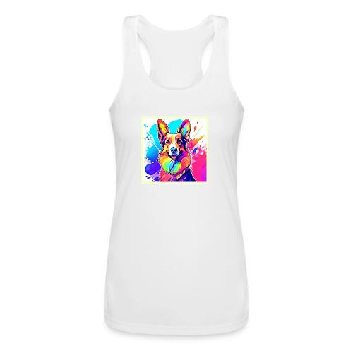 Rainbow Corgi: Pop Art Puppy Joy - Women’s Performance Racerback Tank Top