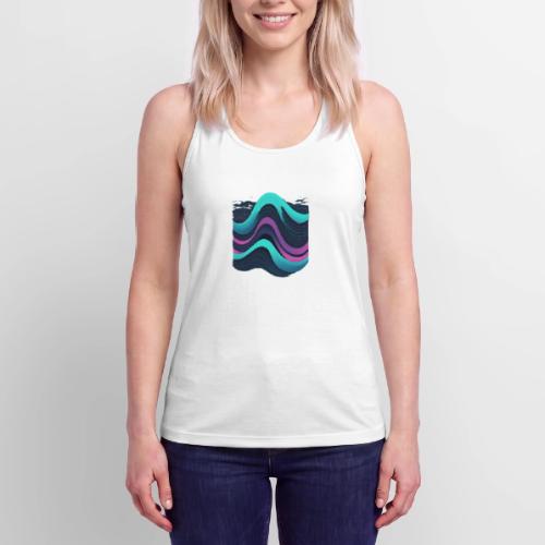 Abstract Wavy Ocean Pattern - Women’s Performance Racerback Tank Top