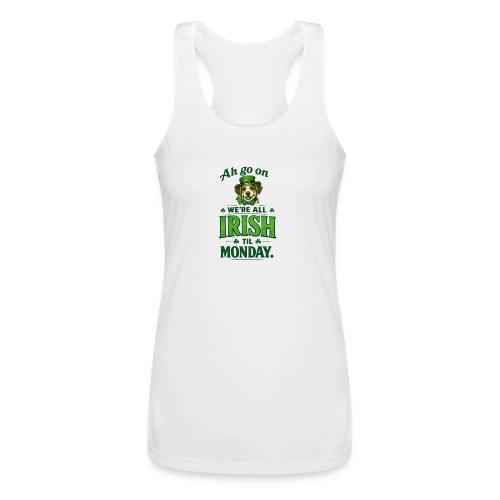 St. Patrick’s Day Dog T-Shirt – We’re All Irish - Women’s Performance Racerback Tank Top