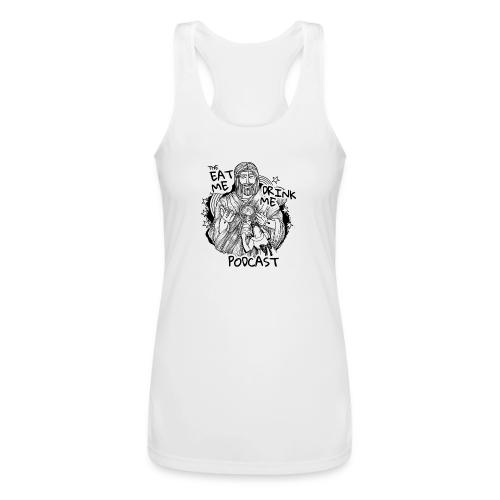 Eat Me Drink Me Podcast revamped logo - Women’s Performance Racerback Tank Top