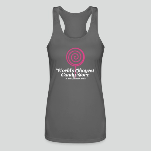 World's Okayest Candy Store - Women’s Performance Racerback Tank Top